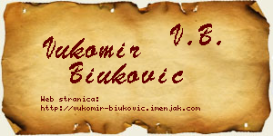 Vukomir Biuković vizit kartica